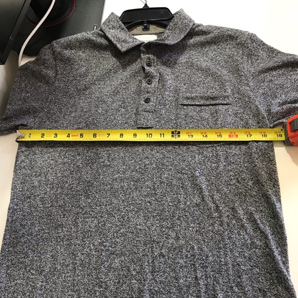 Billy Reid Gray Short Sleeve Polo Shirt Sz M - Picture 4 of 6